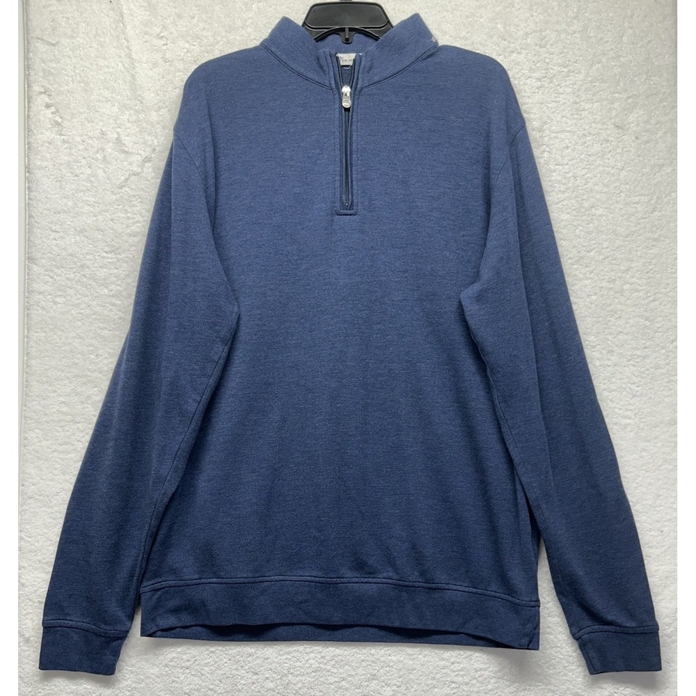 Peter Millar Mens Size XL Blue Long Sleeve 1/4 Zip Pullover Sweatshirt (J2)